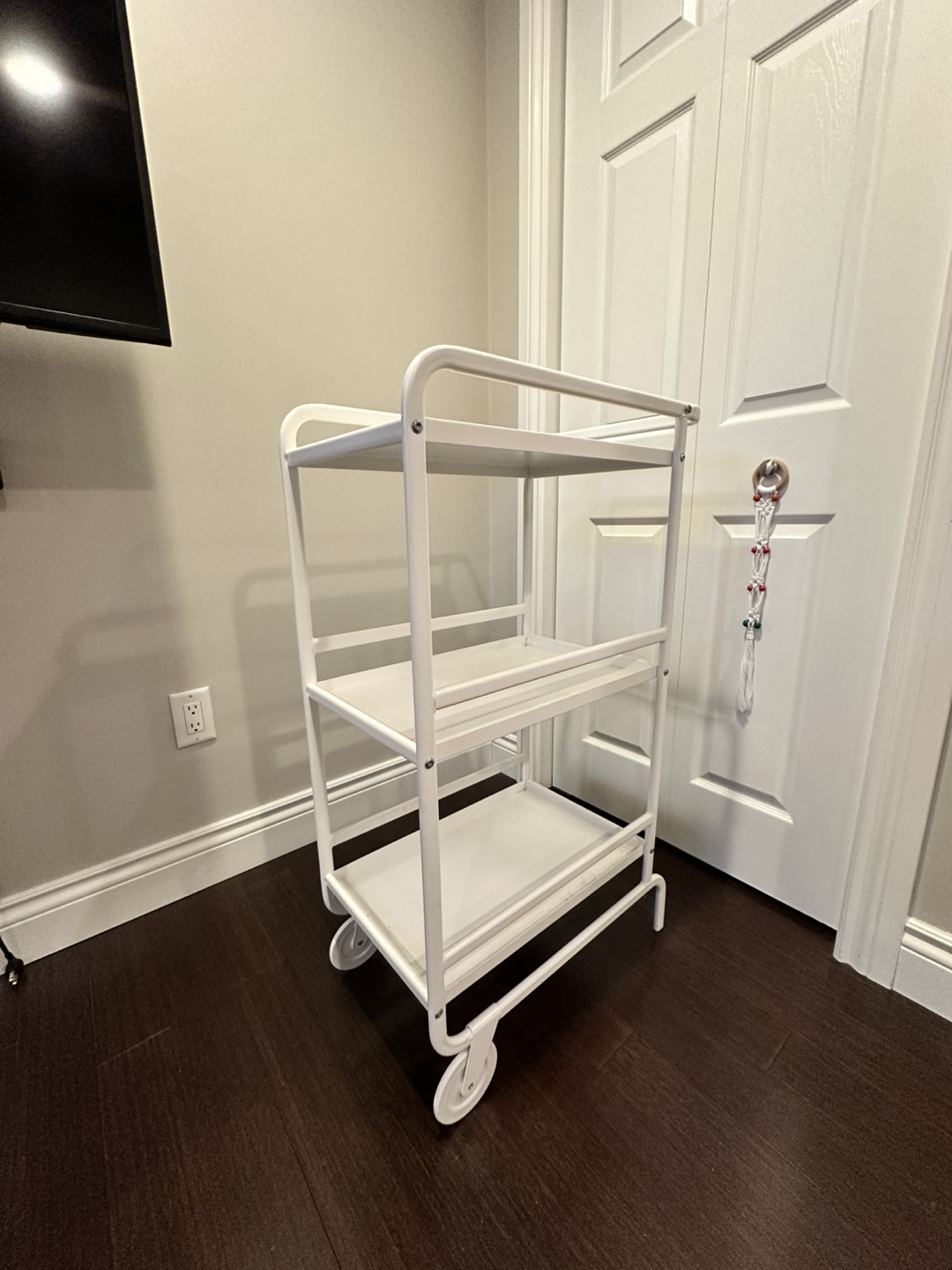 White Rolling Cart/Serving Cart - photo 2