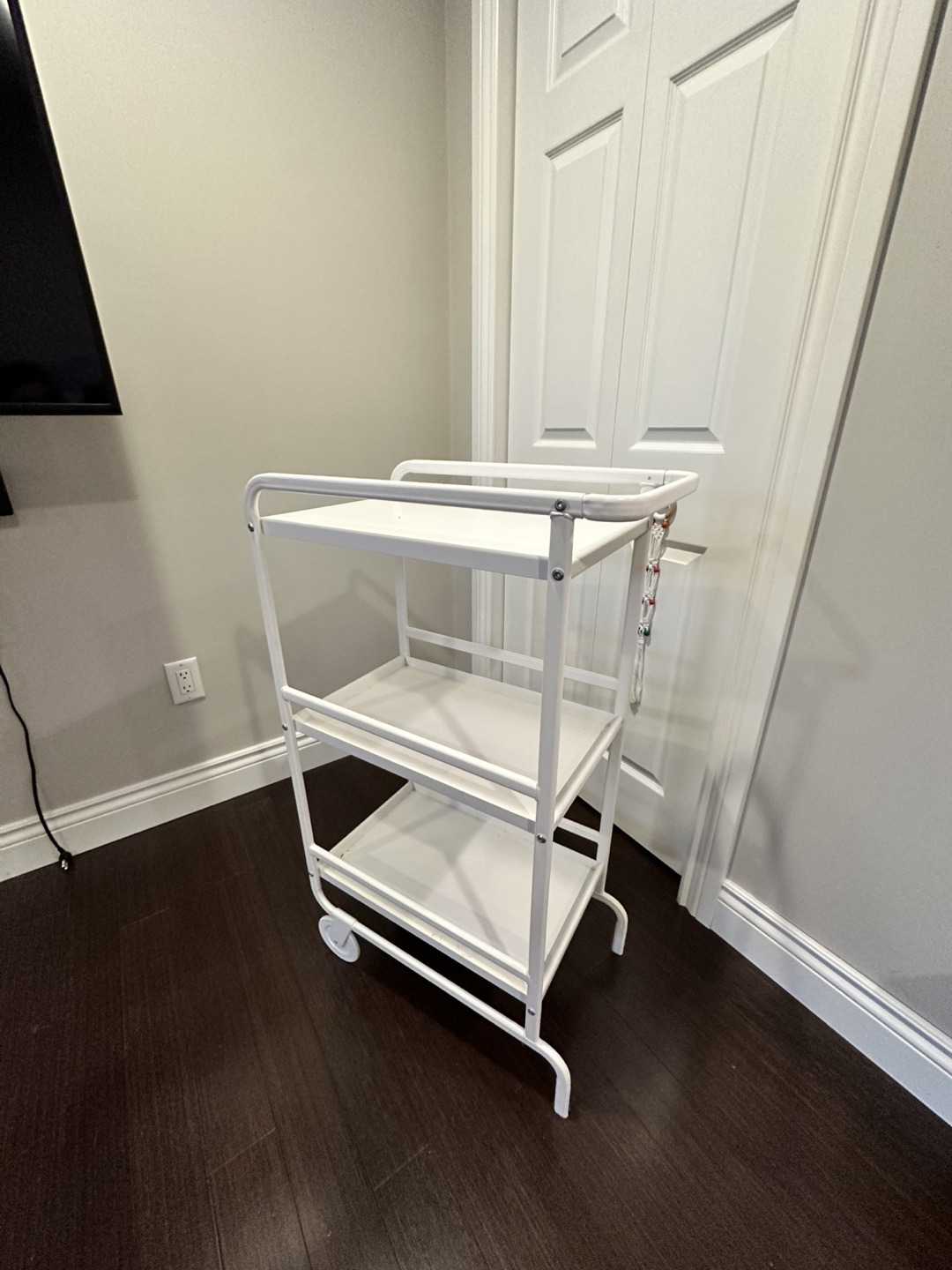 White Rolling Cart/Serving Cart - photo 3