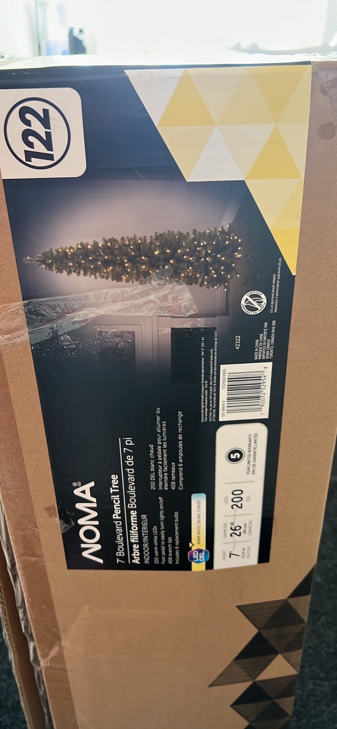 7' Noama Pencil Tree - Pre-lit with 200 Warm White Lights