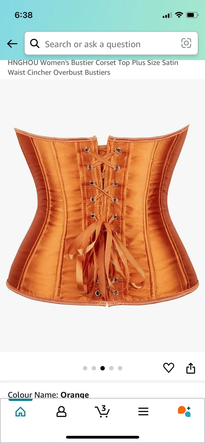 Orange Satin Corset image indicator(2)