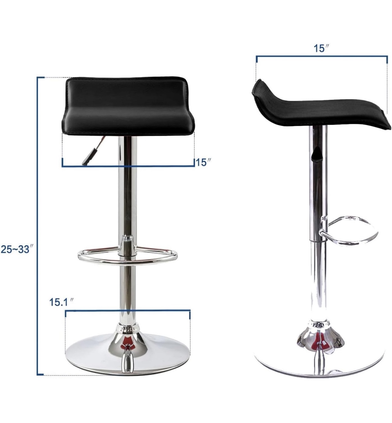 Set of 2 White Bar Stools - photo 5