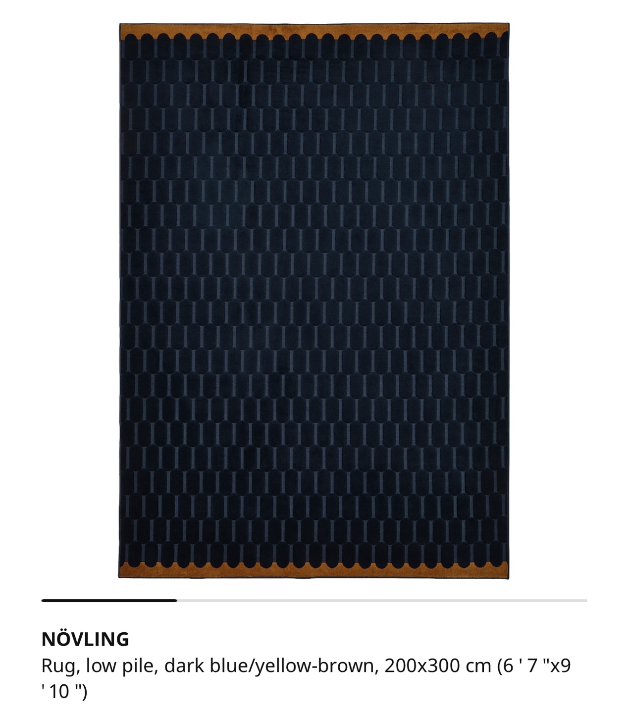 NÖVLING Rug Dark Blue/Yellow-Brown