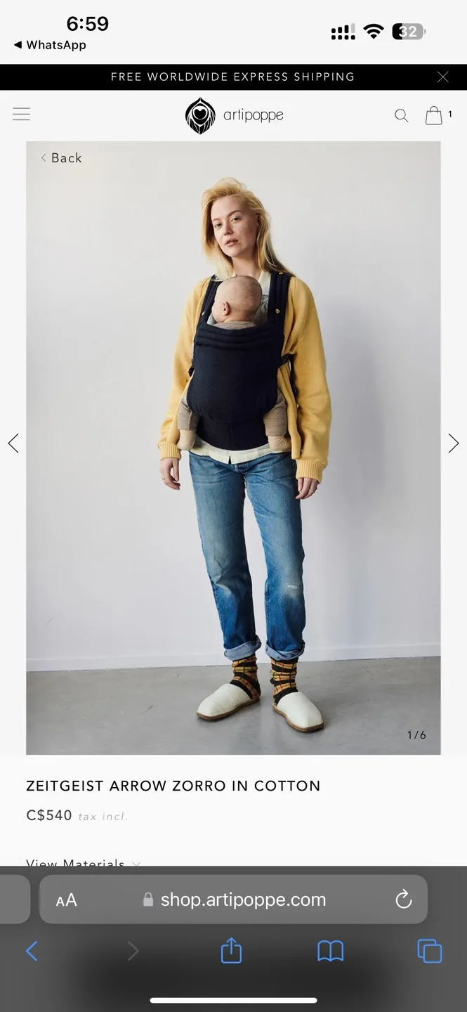 Artipoppe Zeitgeist Arrow Zoro Baby Carrier thumbnail