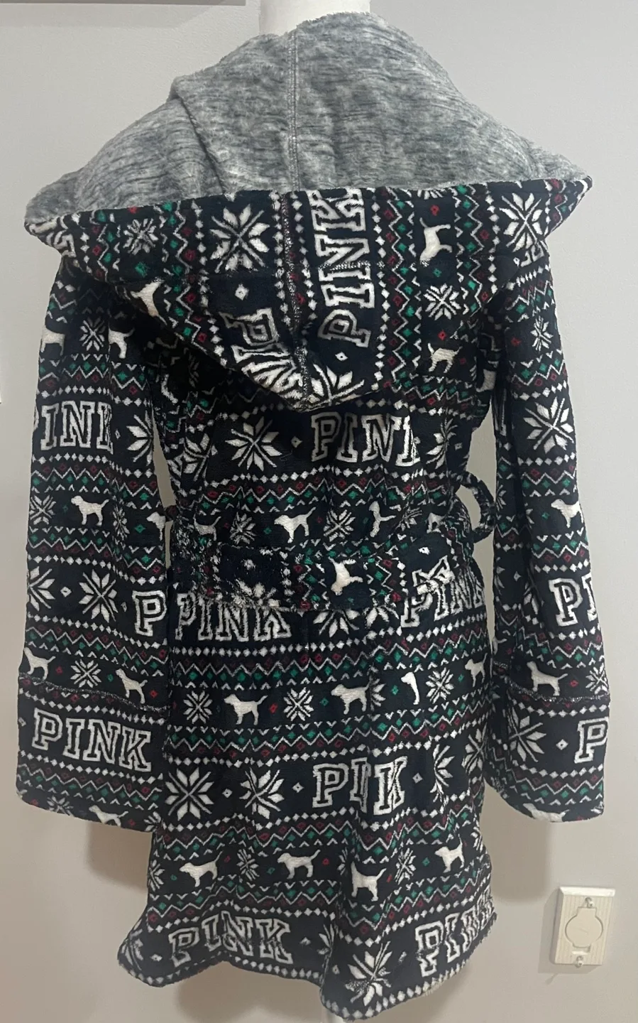 Pink Victoria's Secret Holiday Fleece Robe image indicator(2)