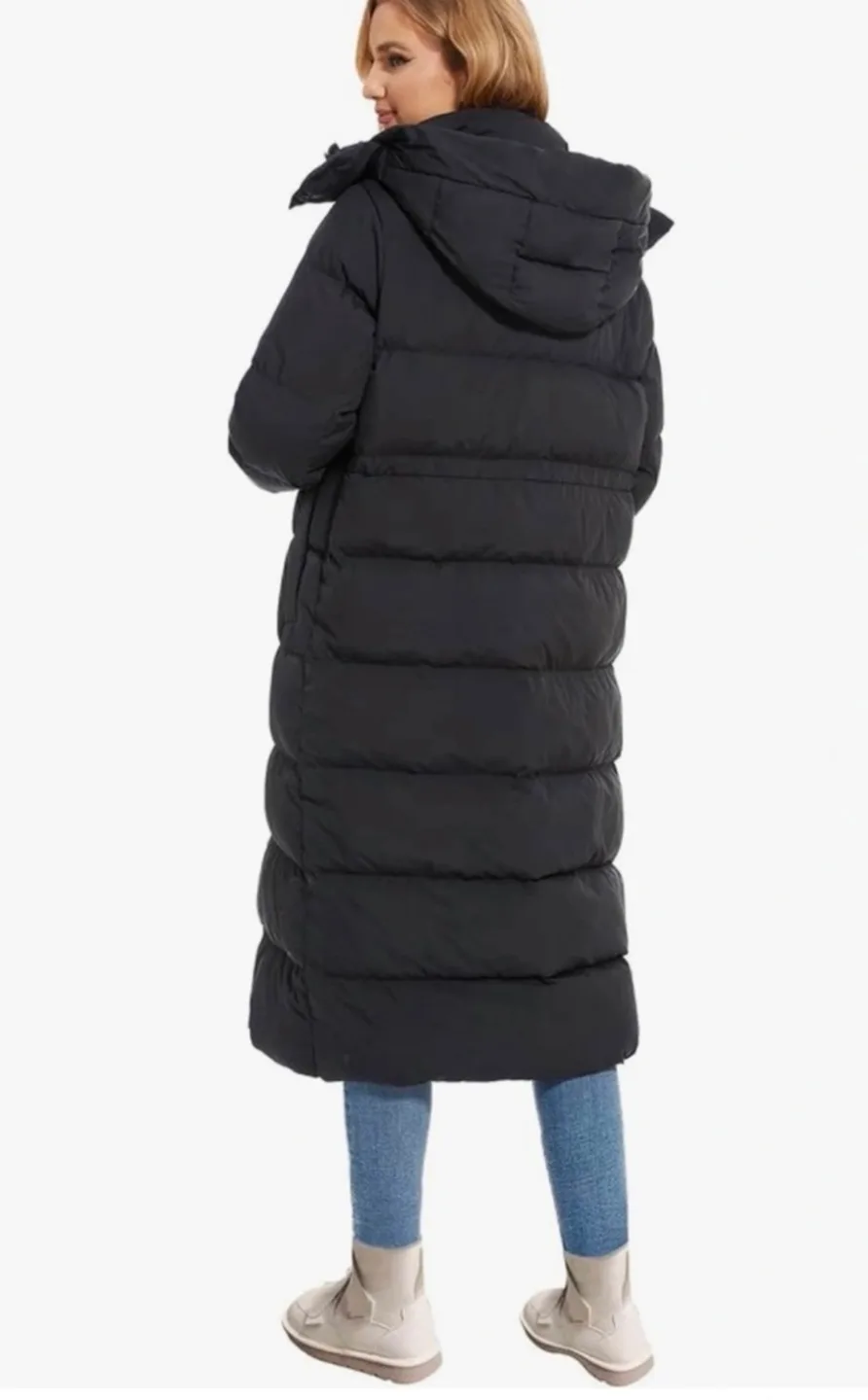 NEW. Women's Long Puffer Jacket detachable hood,,  XL image indicator(2)