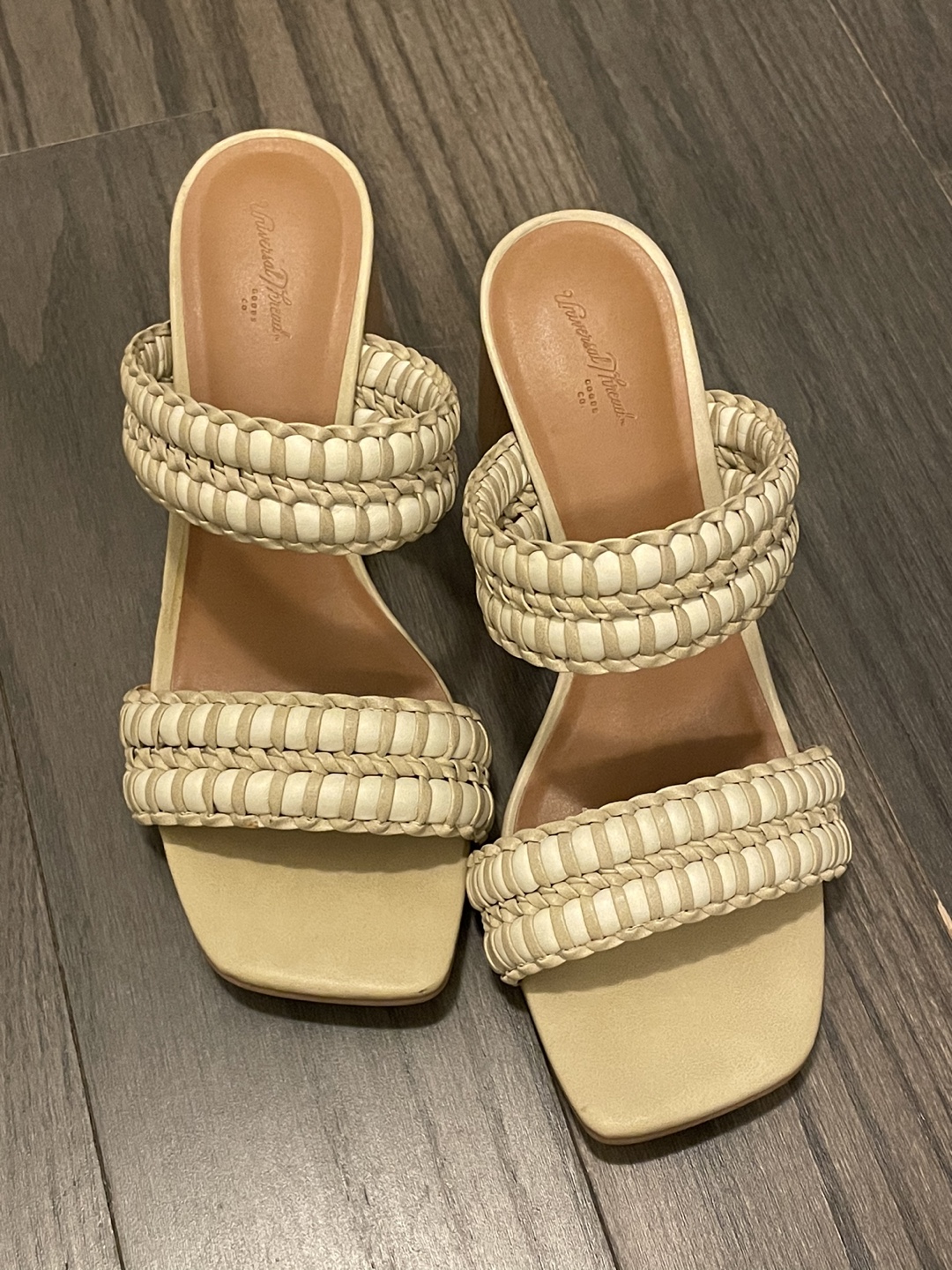 Cream Block Heels size 6.5
