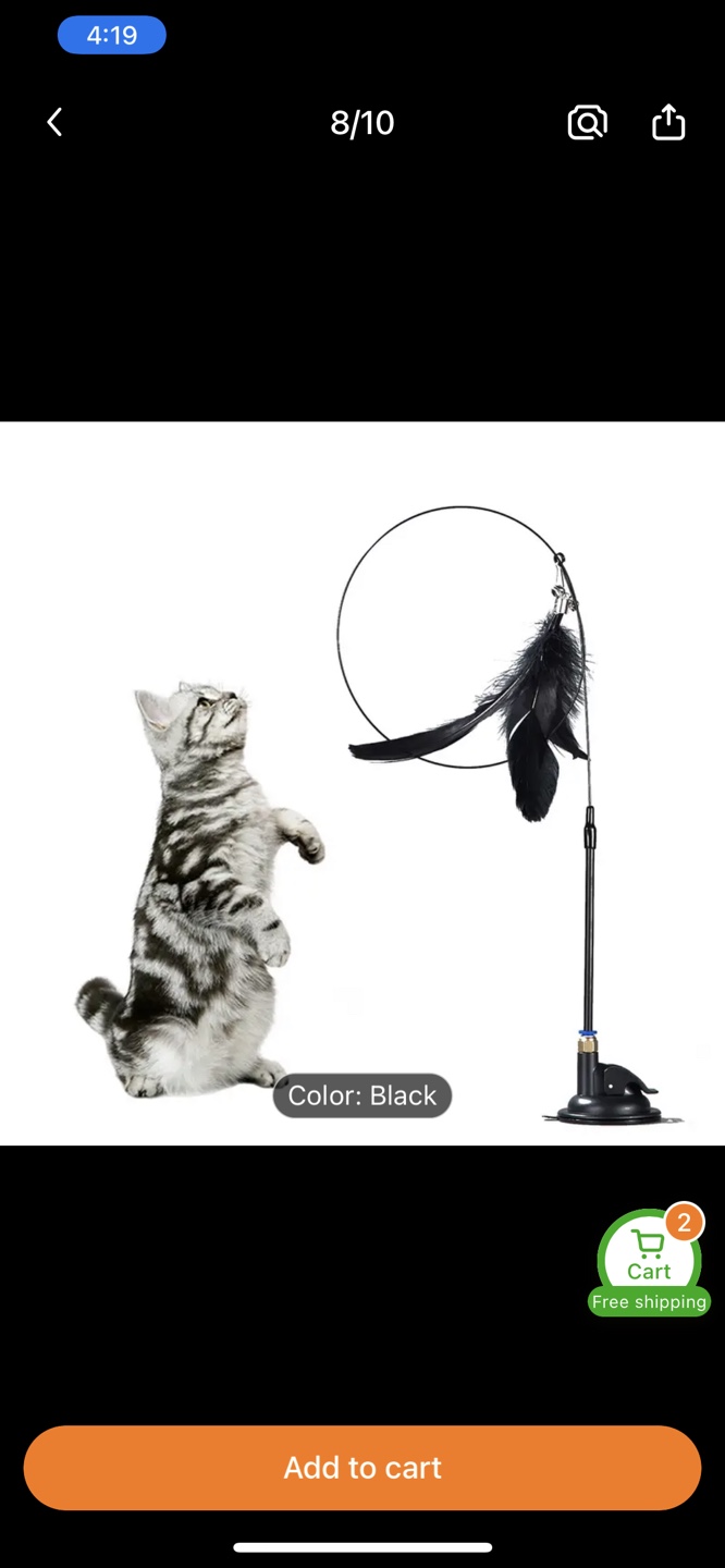 Cat Toy with Three Feathers and Bell
