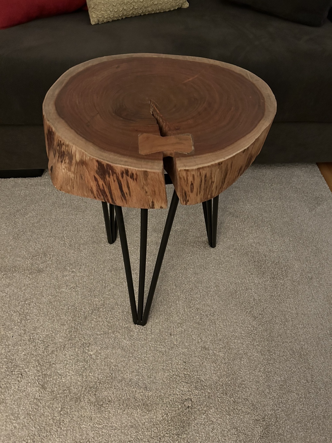 Solid wood-top side table