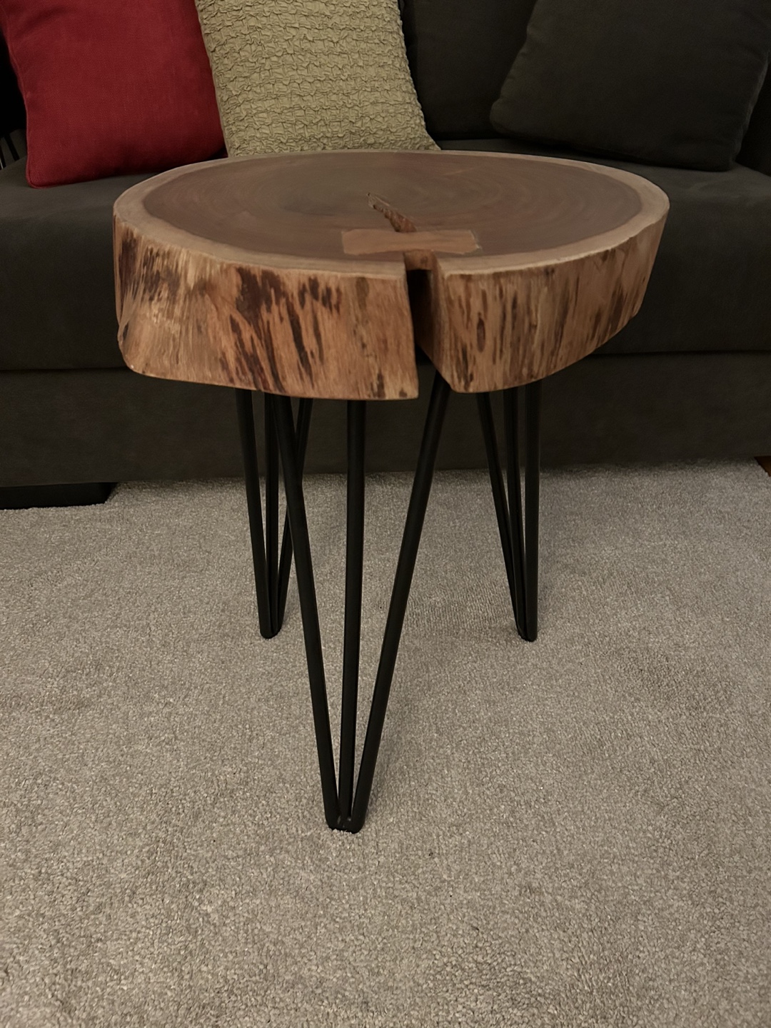 Solid wood-top side table - photo 3