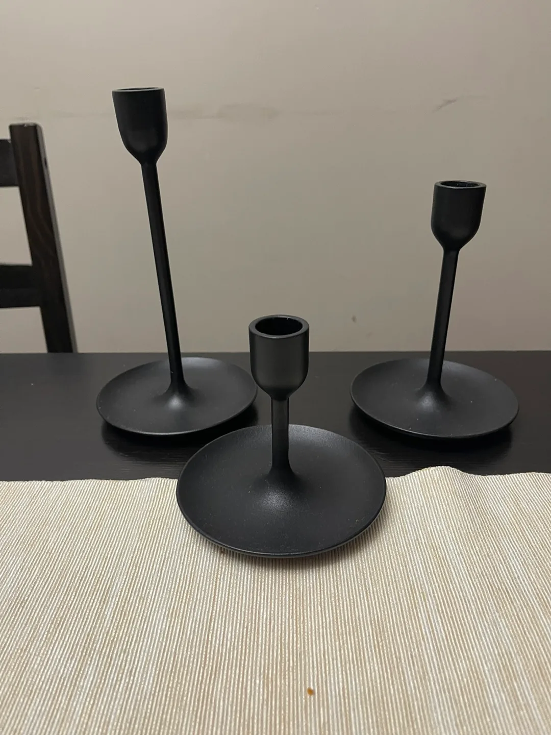 Set of 3 Black Candle Holders thumbnail