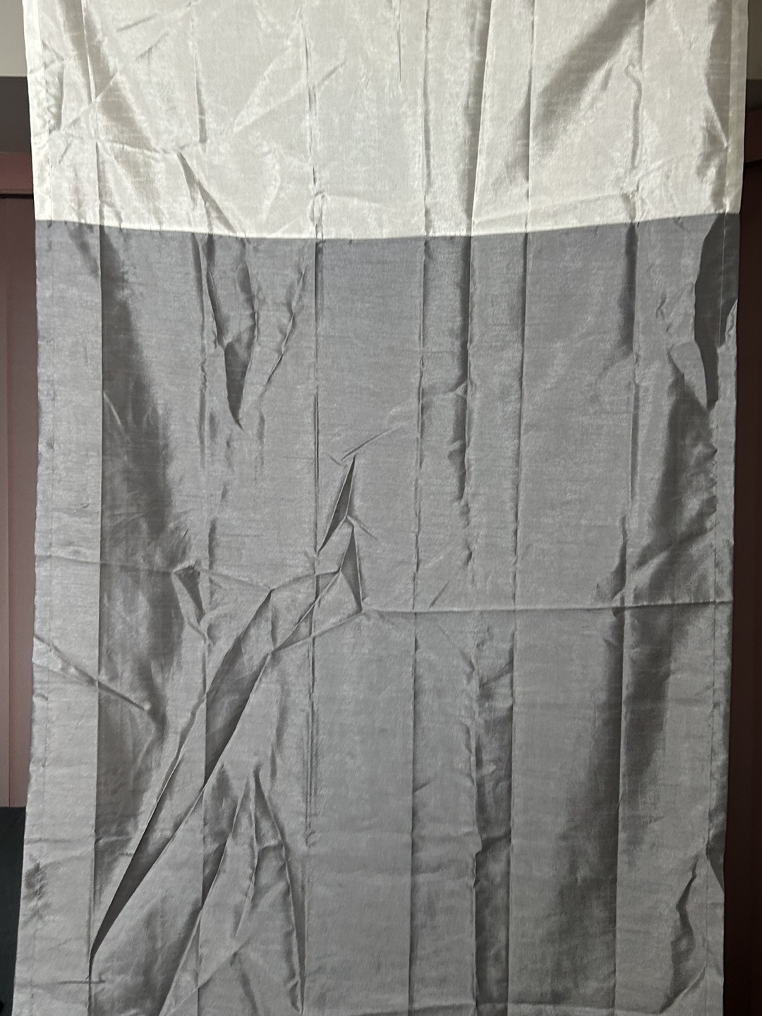 Grey and White Curtain Panel with Grommets