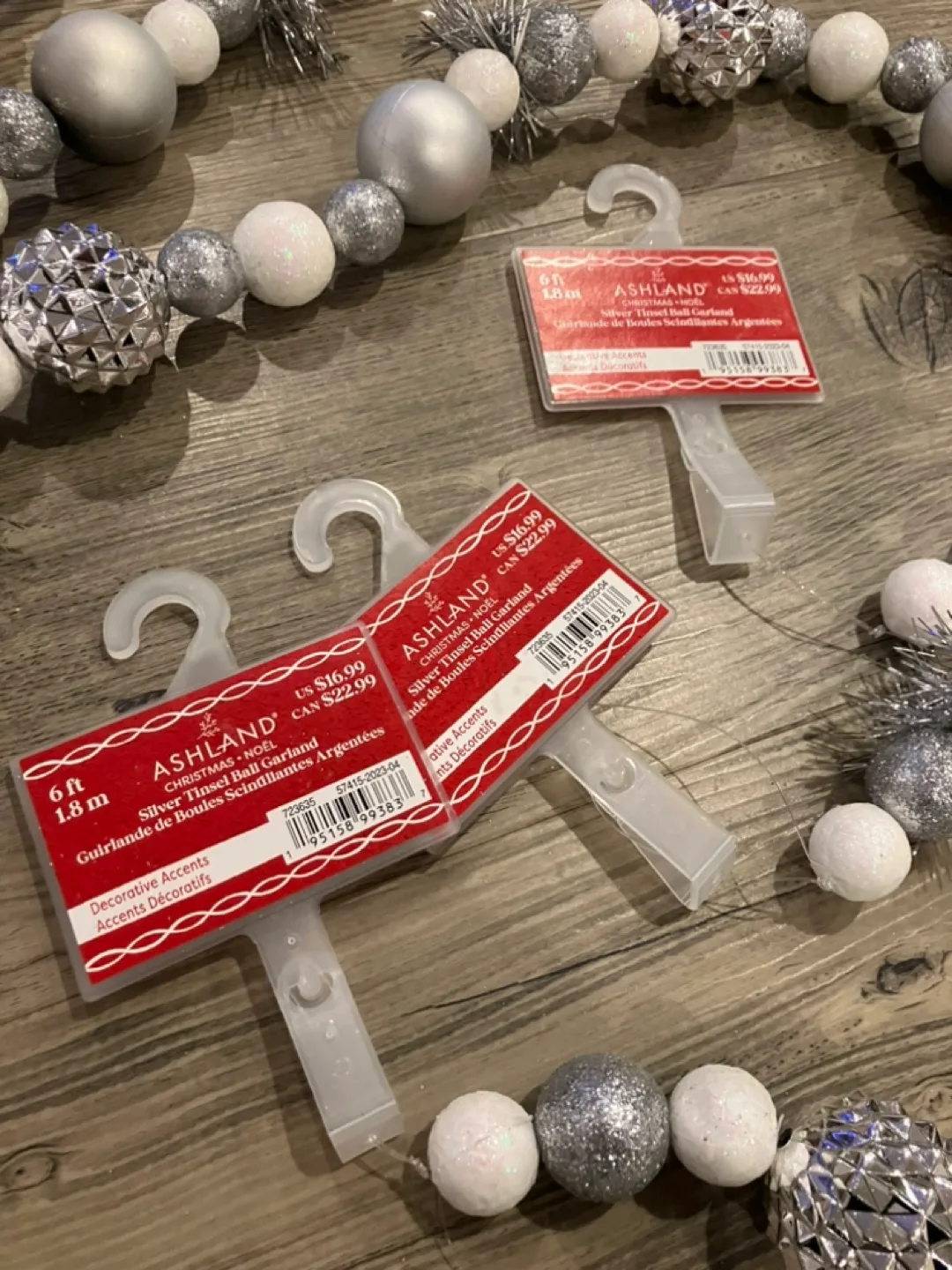 3 Ashland 6ft Silver Bauble Garland Christmas/Holiday image indicator(2)