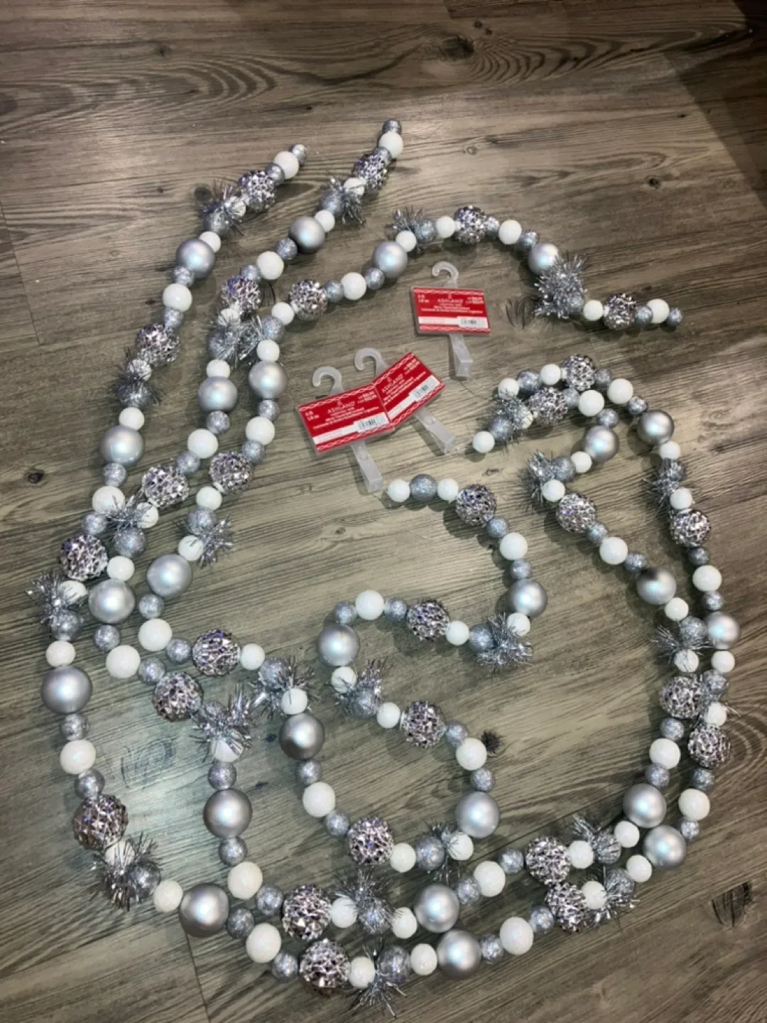 3 Ashland 6ft Silver Bauble Garland Christmas/Holiday image indicator(4)