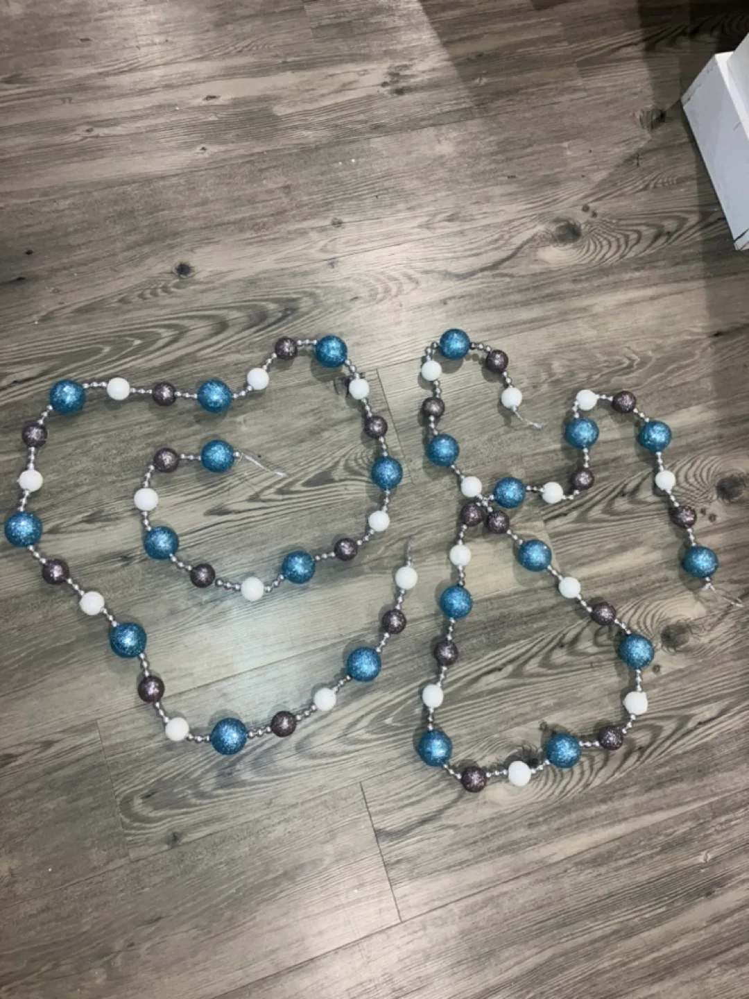 2 Silver and Blue Bauble Garlands, 6ft each image indicator(2)