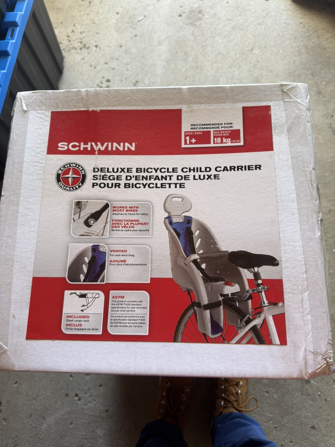 BNIB Schwinn Deluxe Bicycle Child Carrier