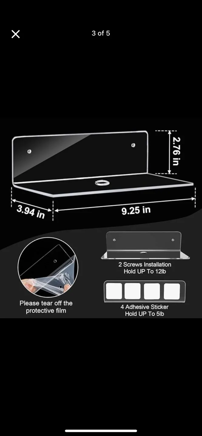 Pink Acrylic floating shelves image indicator(3)