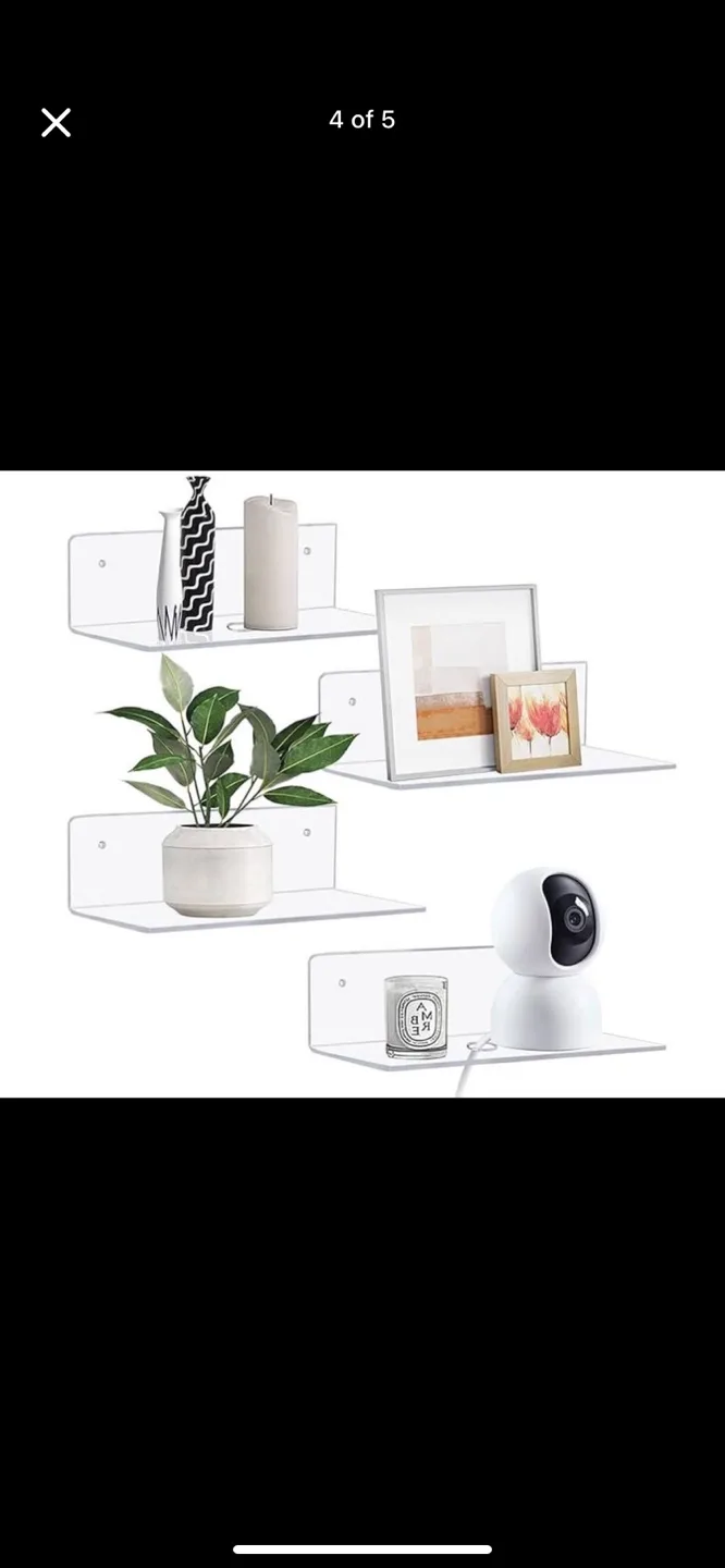 Pink Acrylic floating shelves image indicator(4)