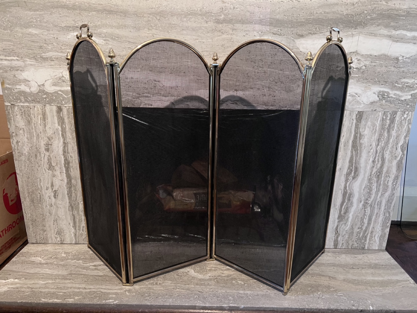Brass Plated Fireplace Screen