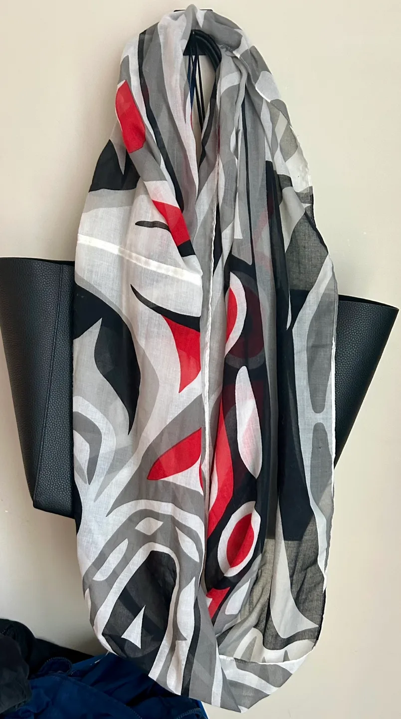 Red and Black Geometric Pattern Scarf image indicator(2)