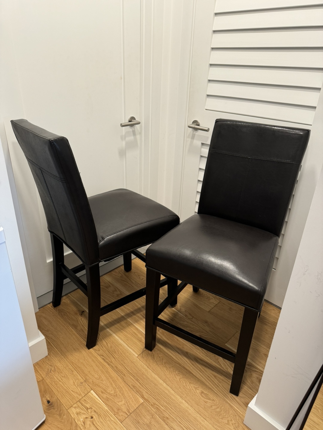 Two Dark Brown Counter Height Chairs - photo 2