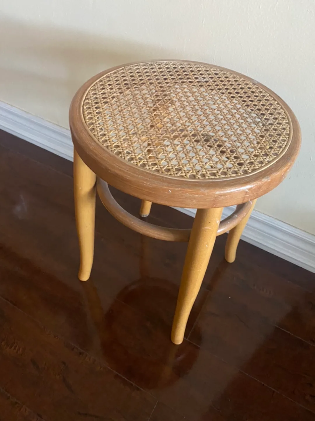 Vintage Wicker Stool thumbnail
