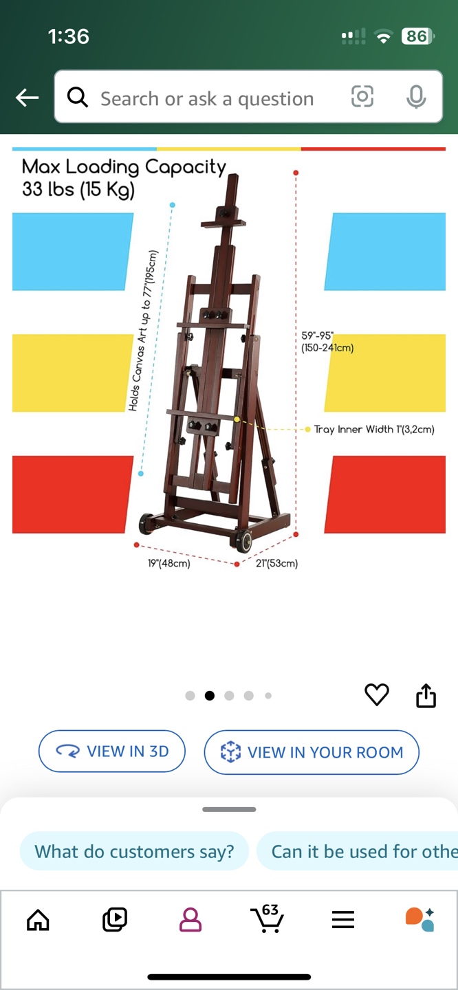 Meeden Wooden Easel with Wheels - photo 3