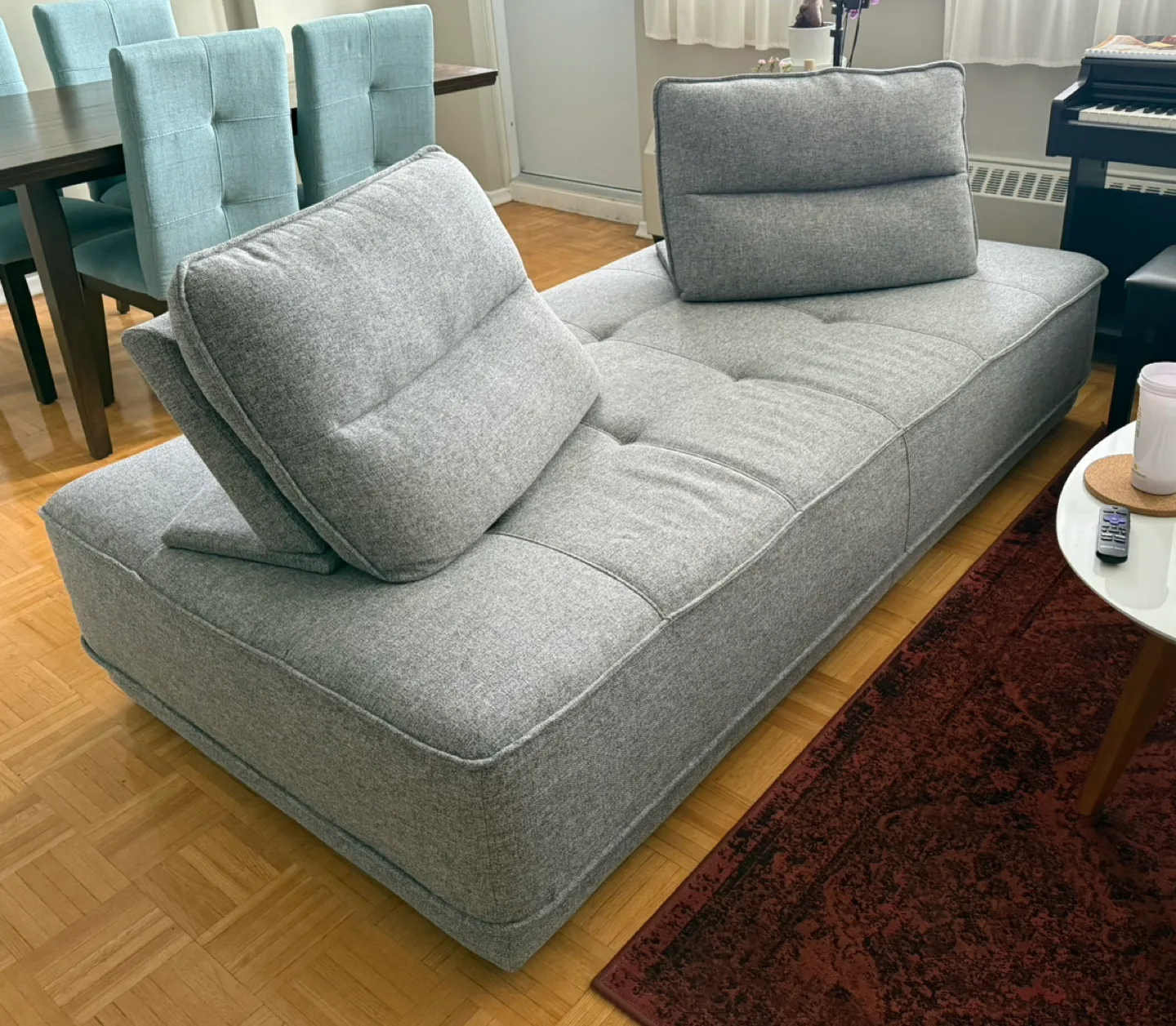 Grey Sofa Bed with Pillows thumbnail