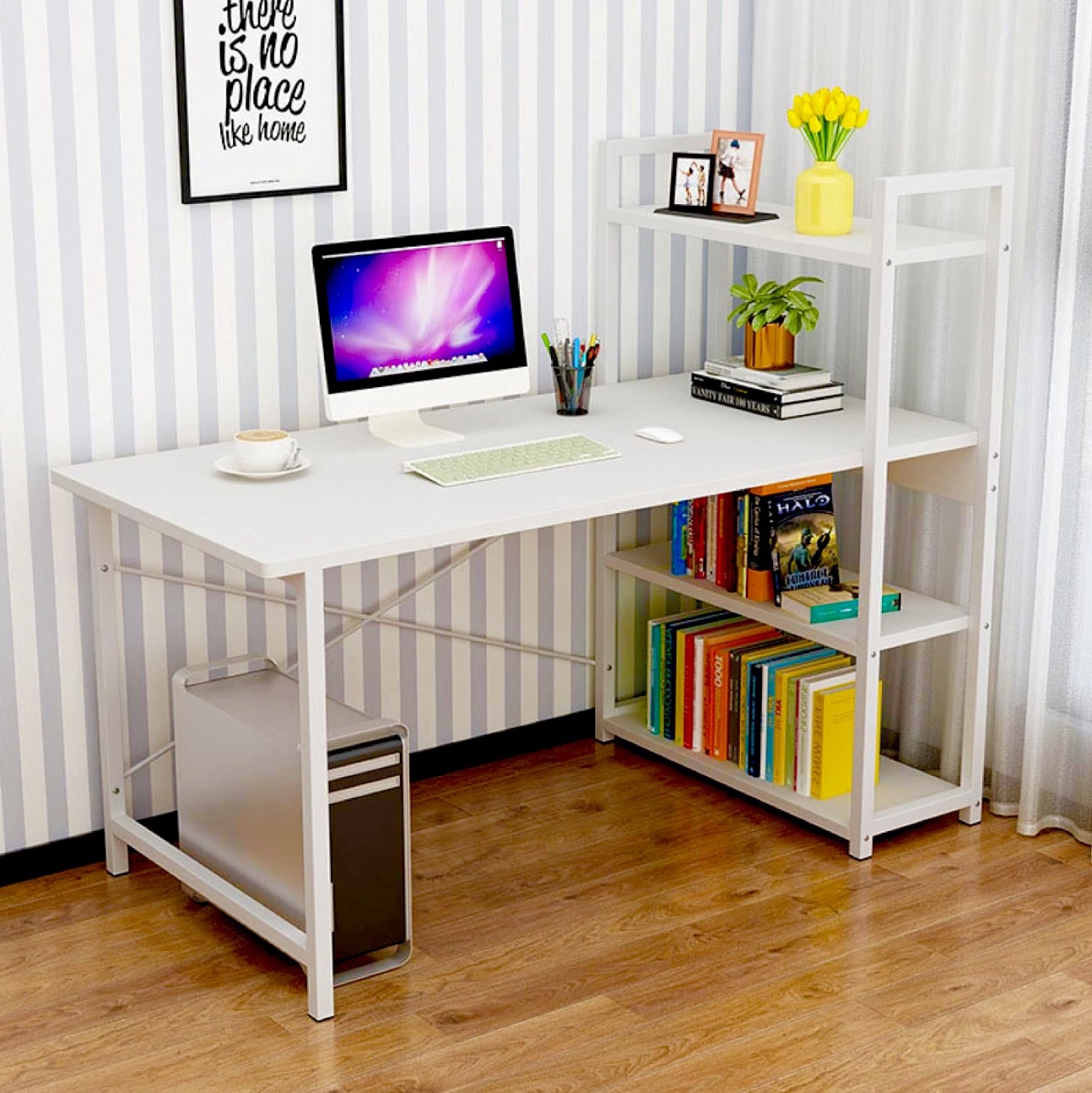 55" Computer Table w/ 4-Tier Storage Shelves ***New*** - photo 2