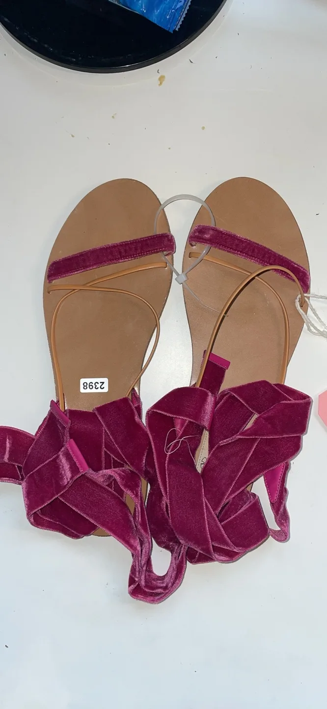 Valentino Garavani Velvet Tie-Up Sandals