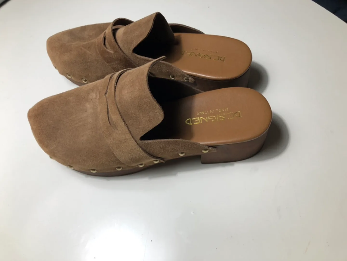 Brown Suede Clogs thumbnail