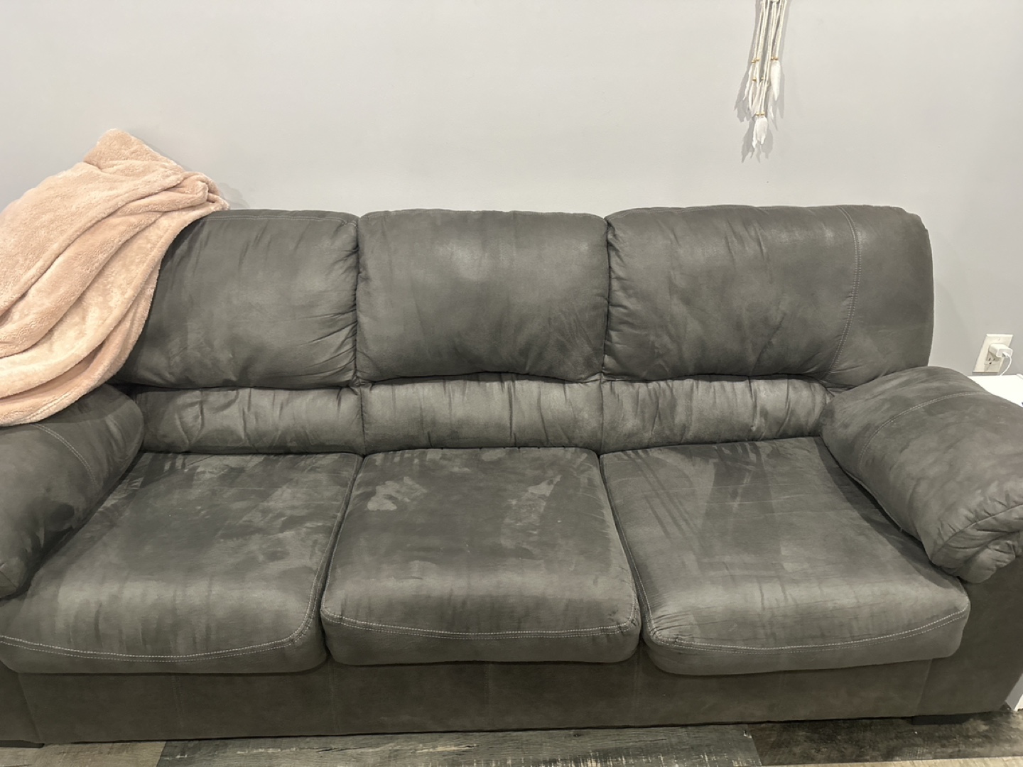 Olive green sofa