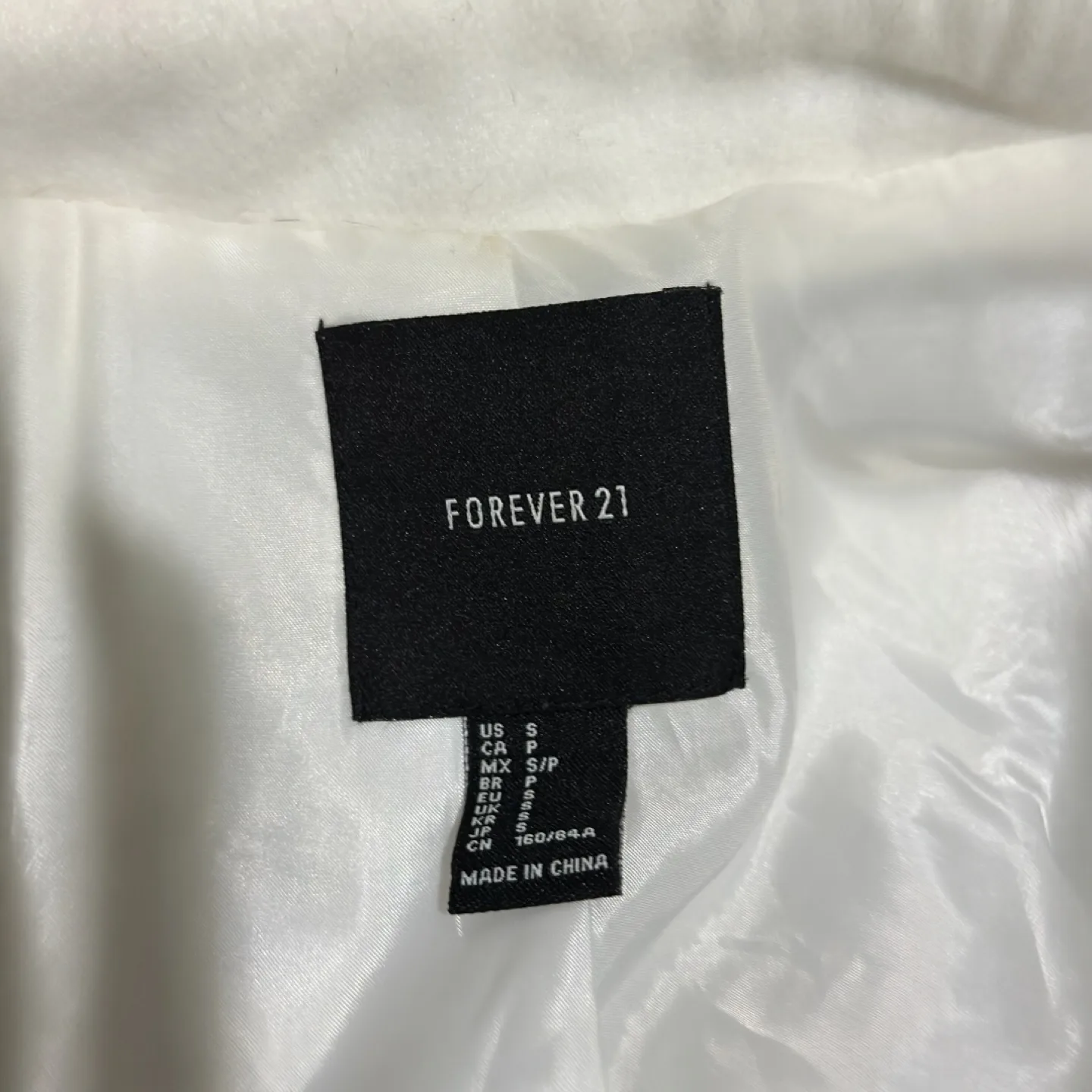 Forever 21 Winter White Pea Coat Size S, Like New image indicator(3)