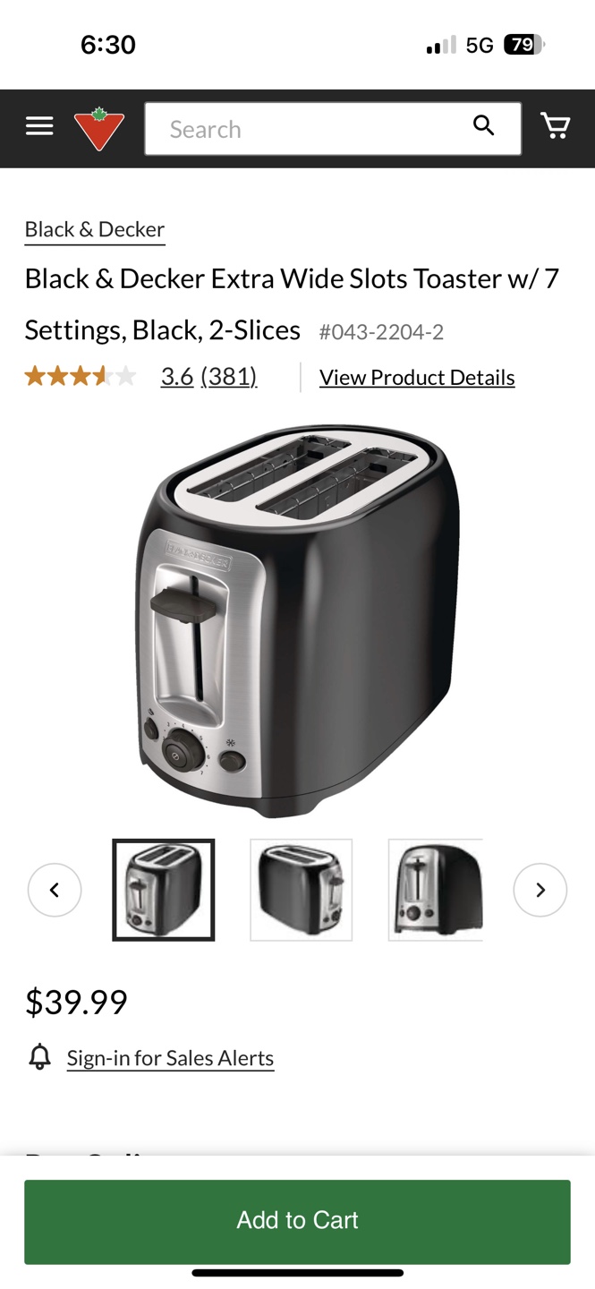 Black + Decker 2-Slice Toaster with Extra-Wide Slots - photo 2
