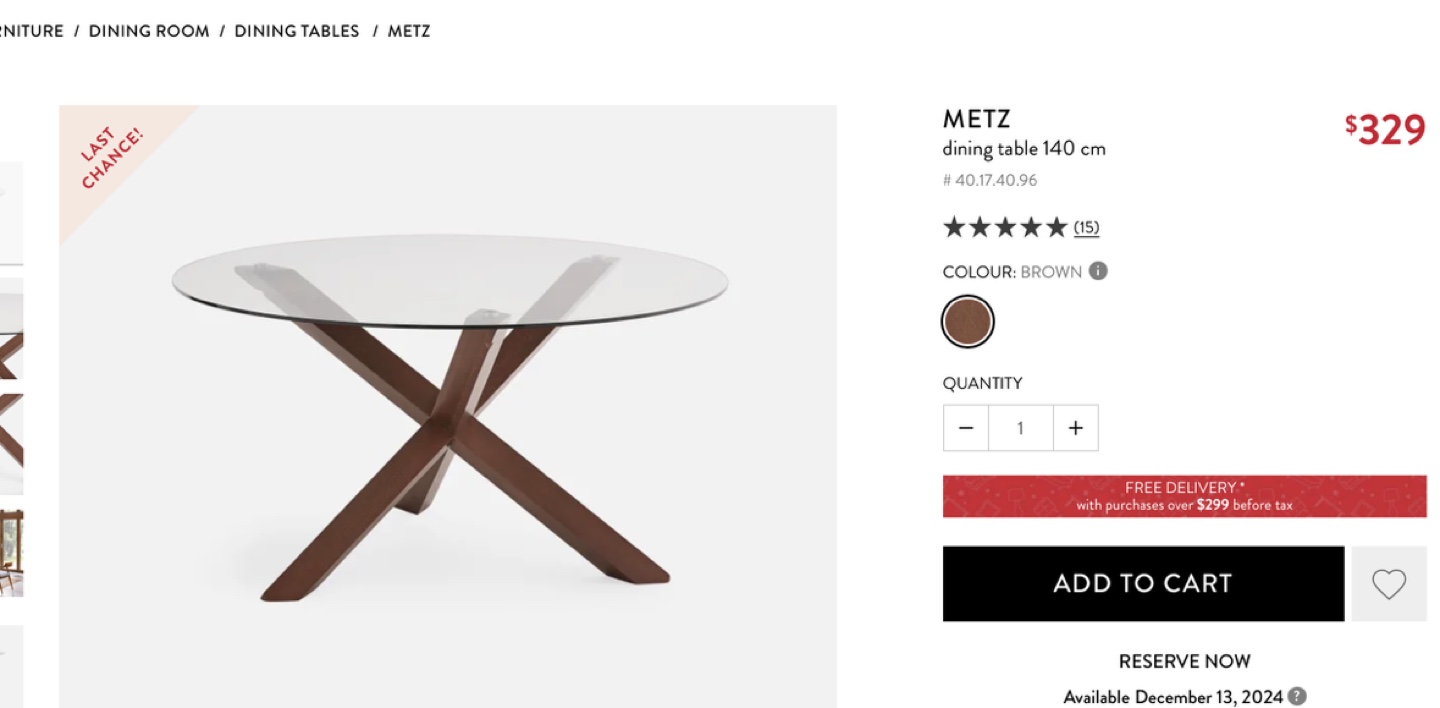 Classy decent Glass Dining Table 140 cm structube - photo 4