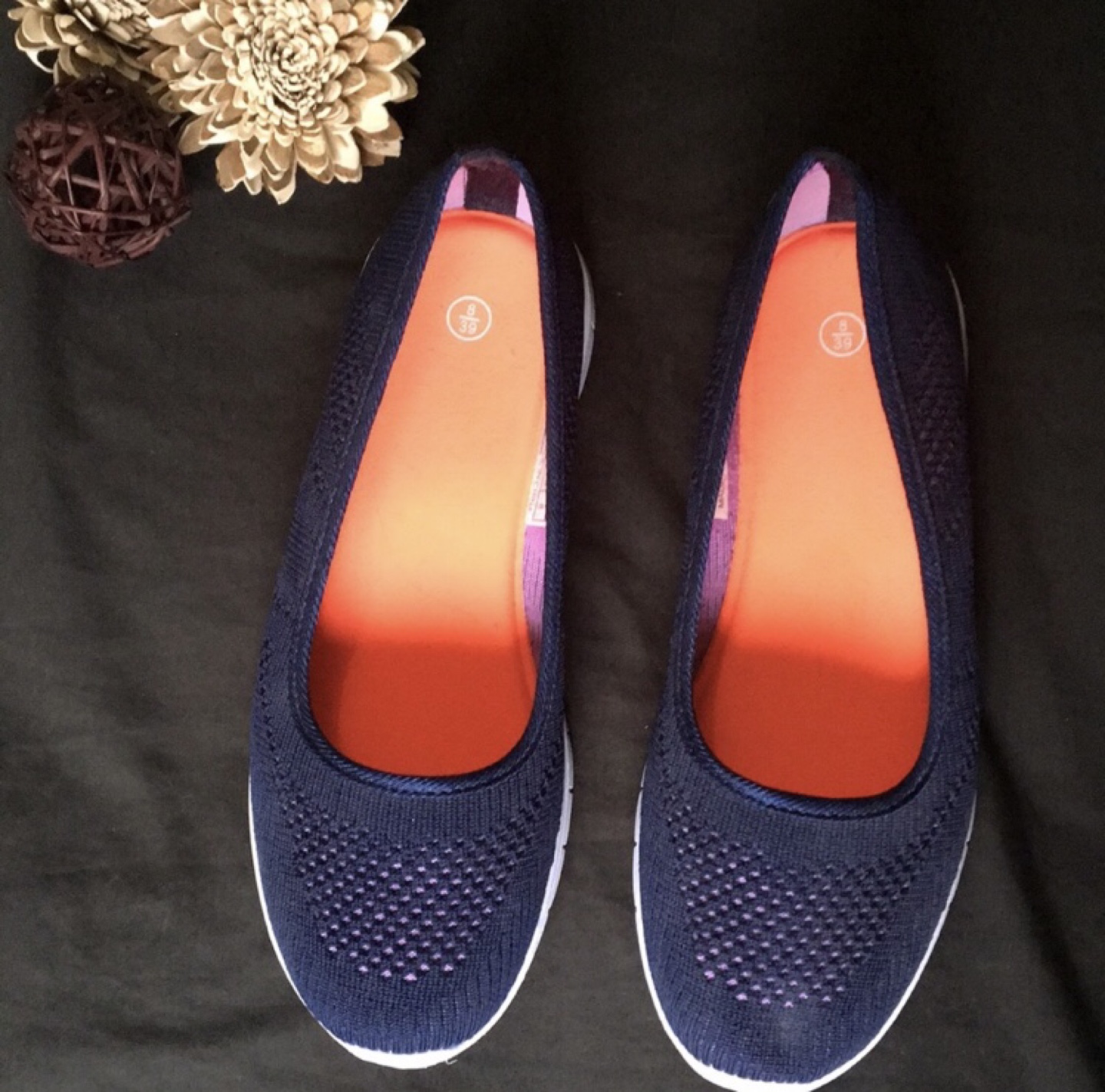 Women's Blue Knit Slip-On Shoes - photo 3