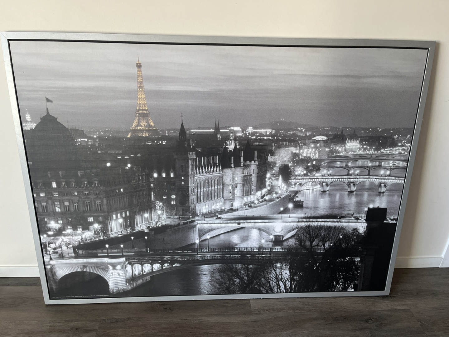 Paris Night Scene Canvas Wall Art