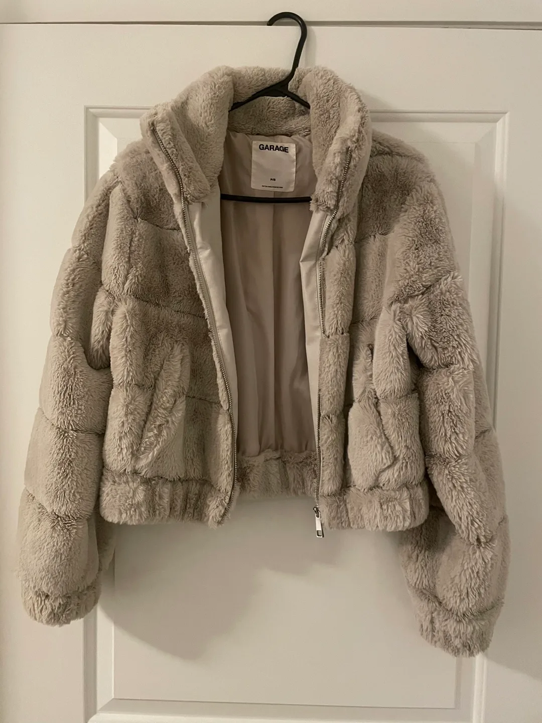 Garage Faux Fur Jacket in beige thumbnail