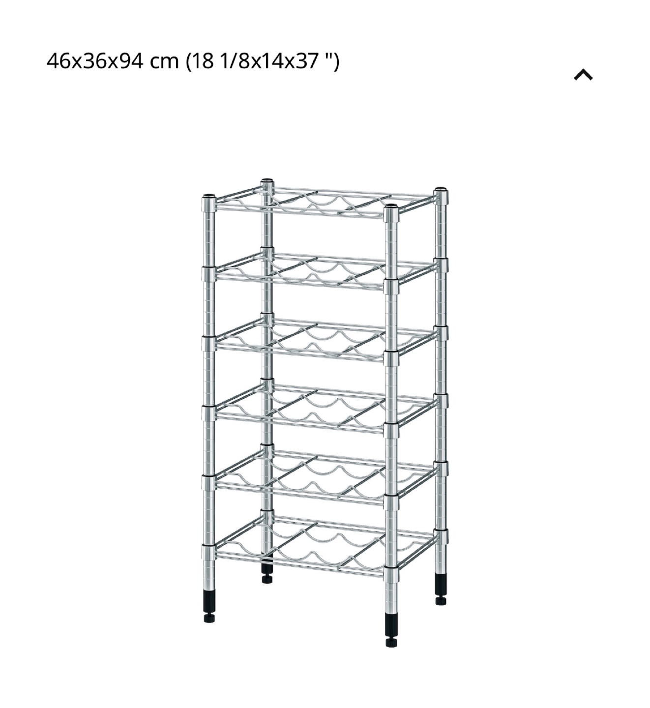 Wine rack stand, 4 tier, metal, chrome - photo 3