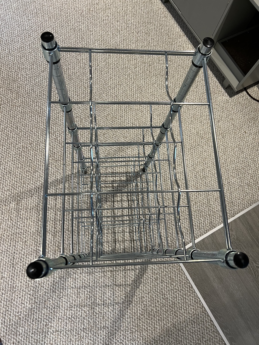 Wine rack stand, 4 tier, metal, chrome - photo 2
