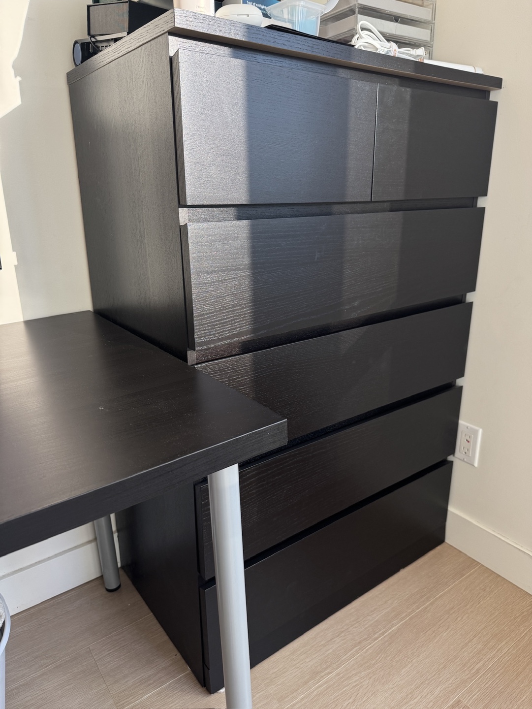 IKEA MALM 6 drawer dresser - black