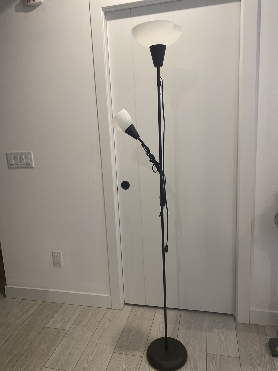 Black Floor Lamp with Two Lights