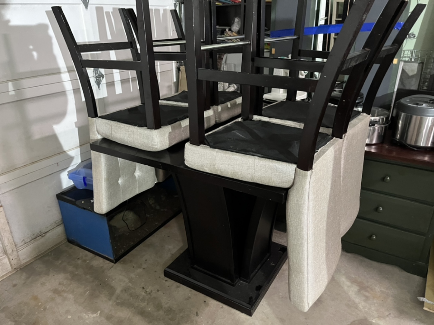 Square Bar Table and Four Stools