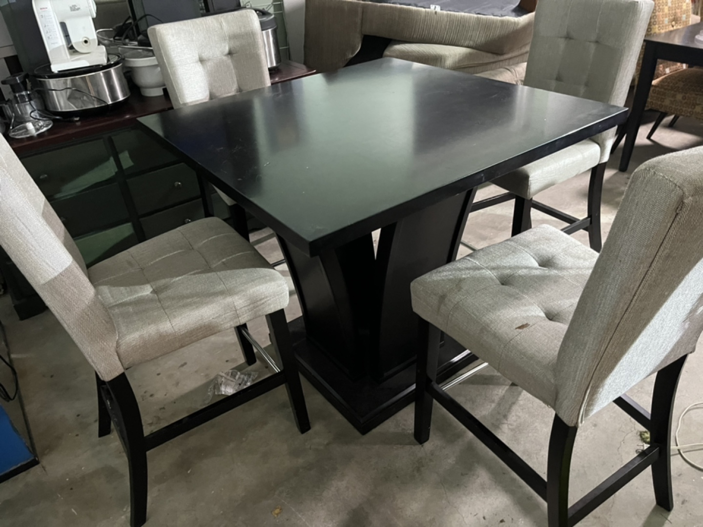 Square Bar Table and Four Stools - photo 4