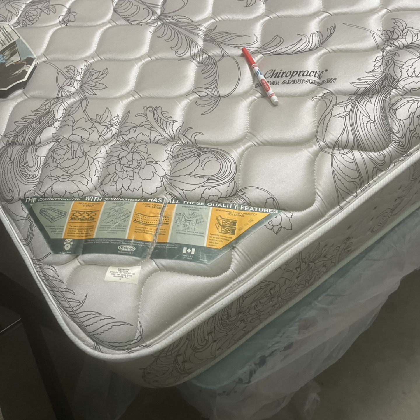 Chiropractic Mattress - Double with box spring