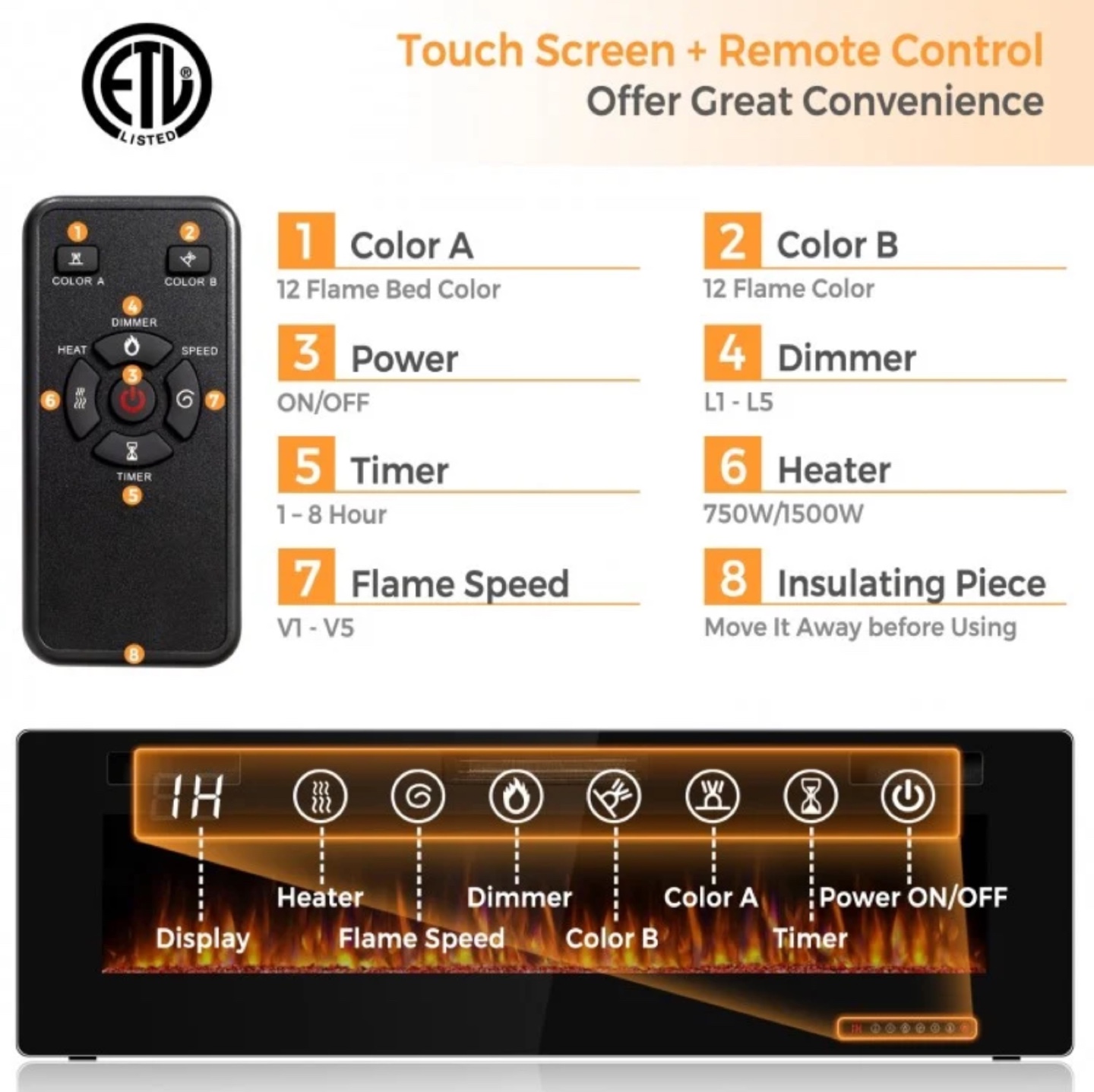 60 Inch Electric Fireplace - photo 4