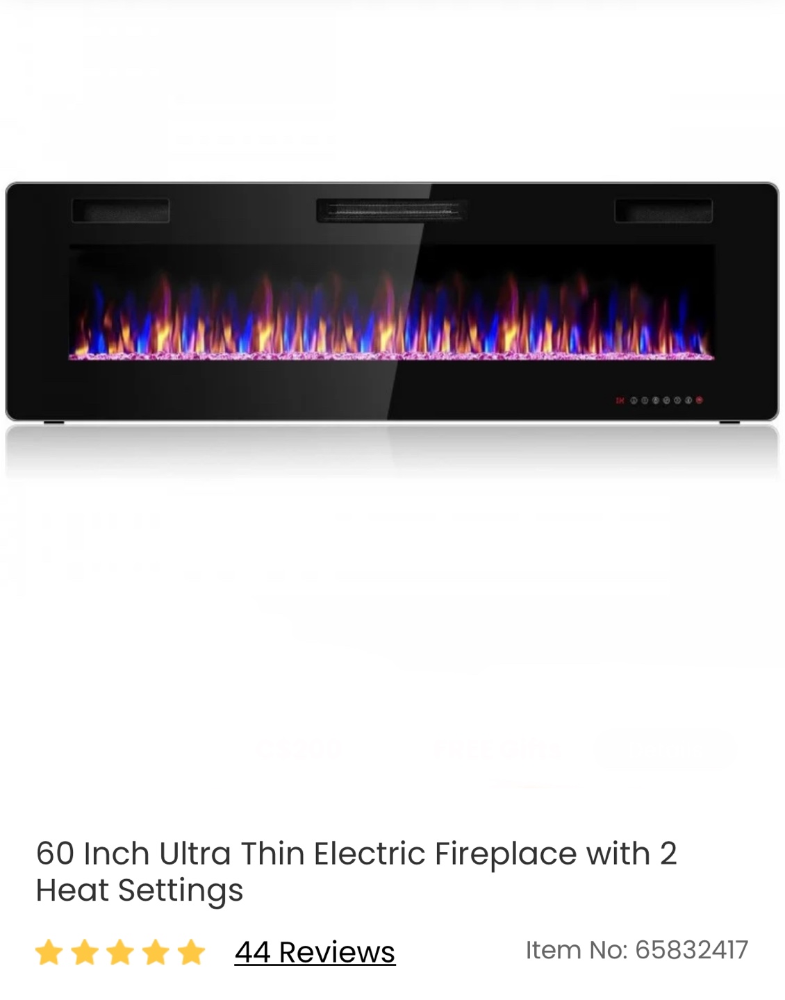 60 Inch Electric Fireplace