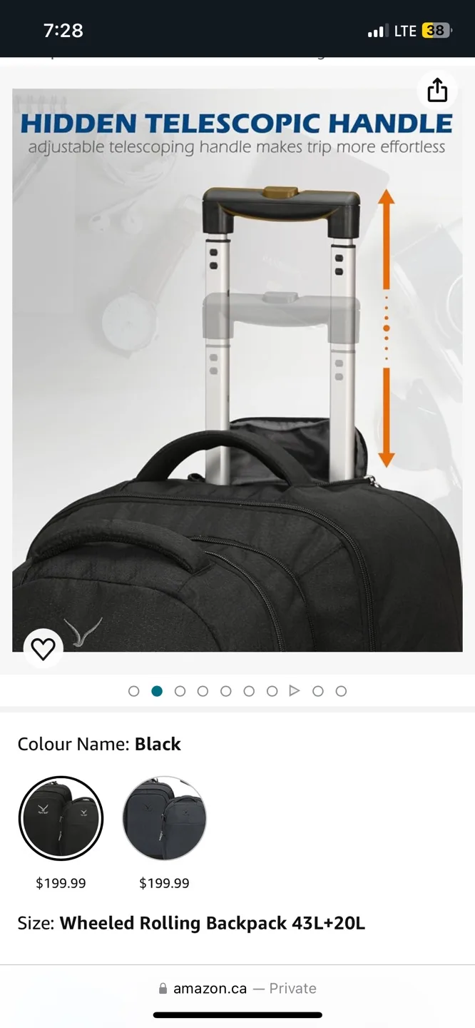 Hynes Eagle Carry On Luggage 2 in 1 Suitcase 63L image indicator(2)