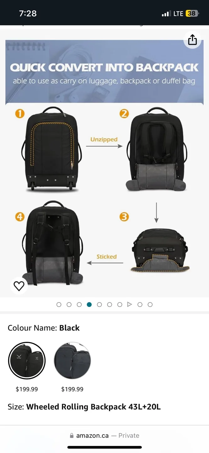 Hynes Eagle Carry On Luggage 2 in 1 Suitcase 63L image indicator(4)