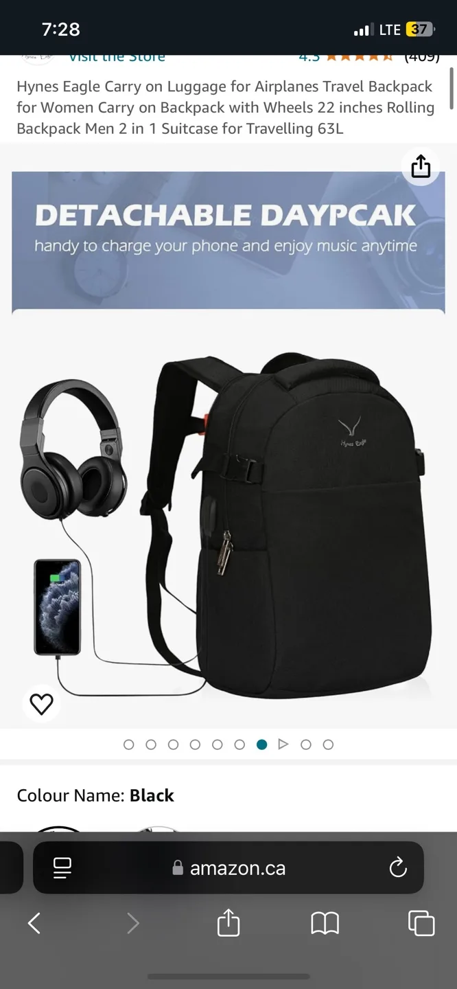 Hynes Eagle Carry On Luggage 2 in 1 Suitcase 63L image indicator(7)