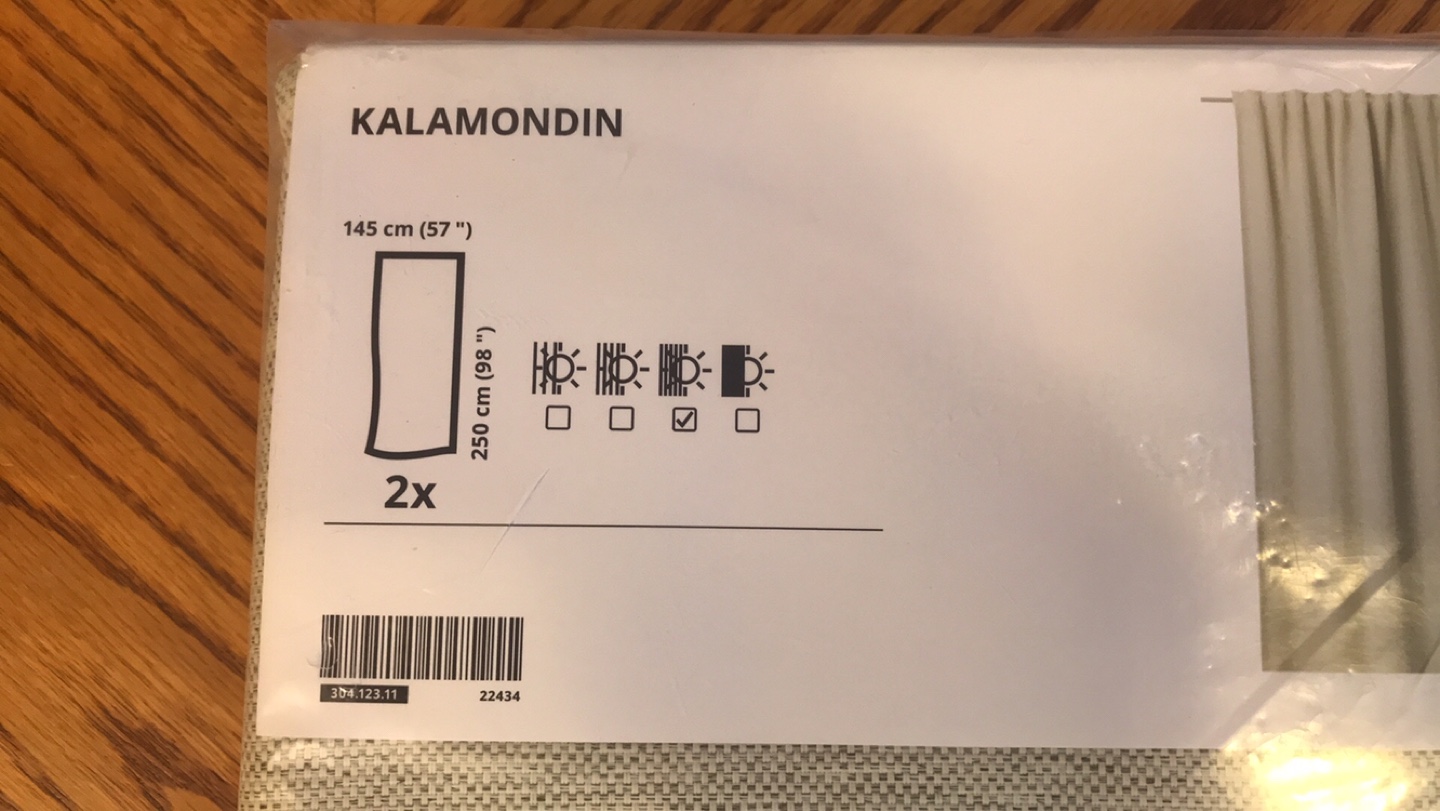 IKEA Kalamondin Curtains - 2 Pack - 57" x 98" - NEW - photo 2